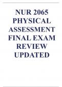 NUR 2065 PHYSICAL ASSESSMENT  FINAL EXAM REVIEW UPDATED