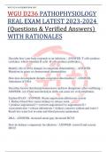 WGU D236 PATHOPHYSIOLOGY REAL EXAM LATEST  (Questions & Verified Answers) WITH RATIONALES