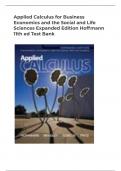 Applied Calculus for Business  Economics and the Social and Life  Sciences Expanded Edition Hoffmann  11th ed Test Bank