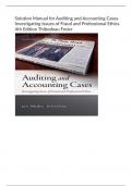 Solution Manual for Auditing and Accounting Cases  Investigating Issues of Fraud and Professional Ethics  4th Edition Thibodeau Freie