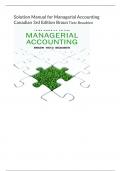 Solution Manual for Managerial Accounting Canadian 3rd Edition Braun Tietz Beaubien.
