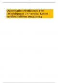 Quantitative Proficiency Test (WorldQuant University) Latest verified Edition 2023/2024