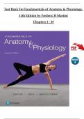 TEST BANK For Fundamentals of Anatomy and Physiology, 11th Edition by Frederic H Martini, Verified Chapters 1 - 29, Complete Newest Version