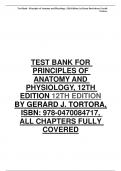 TEST BANK FOR  PRINCIPLES OF  ANATOMY AND  PHYSIOLOGY, 12TH  EDITION 12TH EDITION BY GERARD J. TORTORA,  ISBN: 978-0470084717,  ALL CHAPTERS FULLY  COVERED