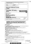 Pearson Edexcel Level 3 GCE  9MA0/31  Mathematics Advanced PAPER 31: Statistics   June 2023