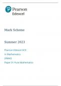 Edexcel GCE In Mathematics (9MA0) Paper 01 Pure Mathematics Mark Scheme   Summer 2023
