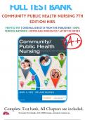 Test Bank For Community Public Health Nursing 7th Edition by Nies | 9780323528948 |2019-2020 | Chapter 1-34 | All Chapters with Answers and Rationals
