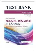 TEST BANK FOR NURSING RESEARCH IN CANADA  Methods, Critical Appraisal, and Utilization, 4TH EDITION LoBiondo-Wood ISBN 9781771720984