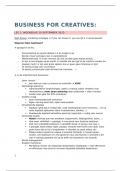 les samenvatting bussiness for creatives + samenvatting pdf how to write a businessplan 