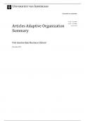  Articles Adaptive Organization Summary 