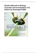 Solution Manual for Biology Concepts and Investigations 3rd Edition by Hoefnagels ISBN