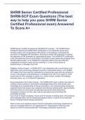 SHRM Senior Certified Professional SHRM-SCP Exam Questions (The best way to help you pass SHRM Senior Certified Professional exam) Answered To Score A+