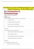 Test Bank For Gould’s Pathophysiology For The Health Professions, 5e 5th Edition 2024