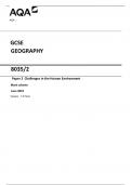 AQA GCSE GEOGRAPHY 8035/2 Paper 2 Challenges in the Human Environment Mark scheme June 2023 Version : 1.0 Final