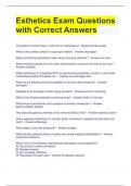 Esthetics Exam Questions with Correct Answers 