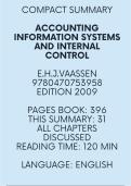 Summary Accounting Information Systems And Internal Control - E.H.J.Vaasen - all  chapters discussed 