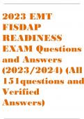 2023 EMT FISDAP READINESS EXAM Questions and Answers (2023/2024) (All 151questions and Verified Answers)