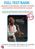 Anatomy & Physiology The Unity of Form and Function, 9th and 10th Edition by Saladin Test Bank