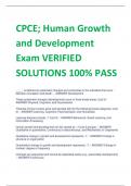 LATEST CPCE; Human Growth and Development Exam VERIFIED SOLUTIONS 100% PASS