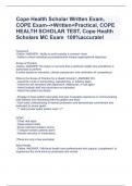 Cope Health Scholar Written Exam, COPE Exam-->Written+Practical, COPE HEALTH SCHOLAR TEST, Cope Health Scholars MC Exam  100%accurate!