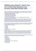 HESI/Saunders Module 7: Basic Care and Comfort New Questions and Answers 2024-2025 Verified 100%