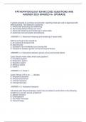PATHOPHYSIOLOGY EXAM 2 2023 QUESTIONS AND ANSWER 2023 GRADED A+ UPGRADE