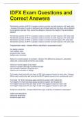 IDFX Exam Questions and Correct Answers