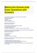Manicurist license prep Exam Questions and Answers