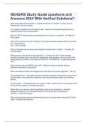  REHS/RS Study Guide questions and Answers 2024 With Verified Solutions!!