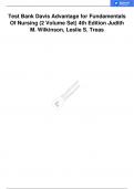 DAVIS ADVANTAGE FOR FUNDAMENTALS OF NURSING (2 VOLUME SET) 4TH EDITION WILKINSON,TREAS,BARNETT AND SMITH TEST BANK