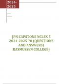 PN CAPSTONE NCLEX 5 2024-2025 70 (QUESTIONS AND ANSWERS) RASMUSSEN COLLEGE