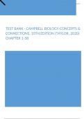 Test Bank - Campbell Biology-Concepts & Connections, 10th Edition (Taylor, 2020) Chapter 1-38 Latest Update 2024