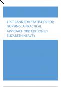 Test Bank For Statistics for Nursing A Practical Approach 3rd Edition by Elizabeth Heavey