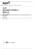 AQA GCSE RELIGIOUS STUDIES A 8062/16 Paper 1: Judaism Mark scheme June 2023