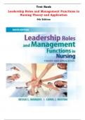 Test Bank for Leadership Roles and Management Functions in Nursing Theory and Application 9th Edition by Bessie L. Marquis, Carol Jorgensen Huston |All Chapters,  Year-2023/2024|