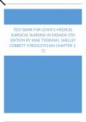 Test Bank For Lewis's Medical Surgical Nursing in Canada 5th Edition by Jane Tyerman, Shelley Cobbett Chapter 1-72