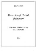 HLTH 2500 THEORIES OF HEALTH BEHAVIOR COMPLETED EXAM WITH RATIONALES 2024.