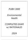 PUBH 3000 ENVIRONMENTAL HEALTH COMPLETED EXAM WITH RATIONALES 2024