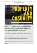 Exam Fx-Property and Casualty Exam Questions (90 terms) with Solutions Already Graded A+ 2023-2024. Terms like; To be considered an insurable risk, a loss may NOT be - Answer: catastrophic