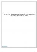 Test Bank for Understanding Normal and Clinical Nutrition, 11th Edition, Sharon Rady Rolfes.