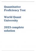Quantitative Proficiency Test (WorldQuant University) 2023 with complete solution