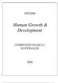 DEP2004 HUMAN GROWTH & DEVELOPMENT COMPLETED EXAM WITH RATIONALES 2024