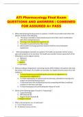 ATI Pharmacology Final Exam QUESTIONS AND ANSWERS | COMBINED  FOR ASSURED A+ PASS