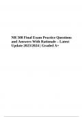 NR 508 Final Exam Questions With 100% Correct Answers Latest Update 2024 (Graded A+)