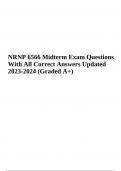 NRNP 6566 Midterm Exam Questions With Correct Answers Latest Updated 2024 (Graded A+)