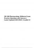 NR 508 Pharmacology Midterm Exam Questions With Correct Answers Latest Updated 2024 (Graded A+)