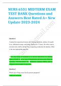 Nurs 6531 midterm test bank EXAM  QUESTIONS & ANSWERS/ LATEST UPDATE 2023-2024 / RATED A+