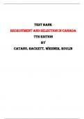 Test Bank For Recruitment and Selection In Canada 7th Edition By Catano, Hackett, Wiesner, Roulin |All Chapters,  Year-2024| 
