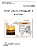 Summary HAP20306: Human and Animal Biology; part 2 