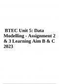 Unit 5: Data Modelling - Assignment 2 & 3 (Learning Aim B & C) (All Criterias Met) LATEST 2023